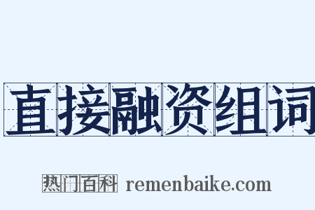 直接融资组词是什么意思的图片